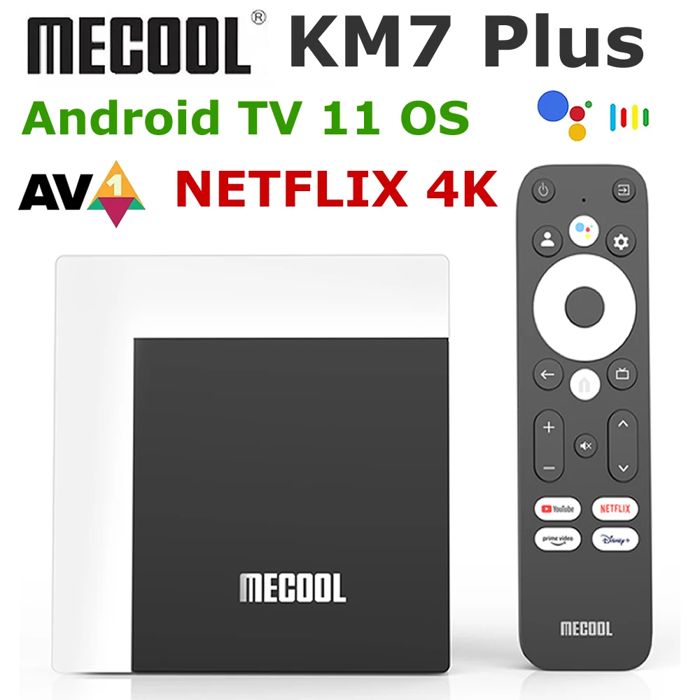 

Mecool KM7 Plus Android 11 TV Box Google Certified Android TV 11 OS Netflix 4K Streaming Box Amlogic S905Y4 AV1 Media Player