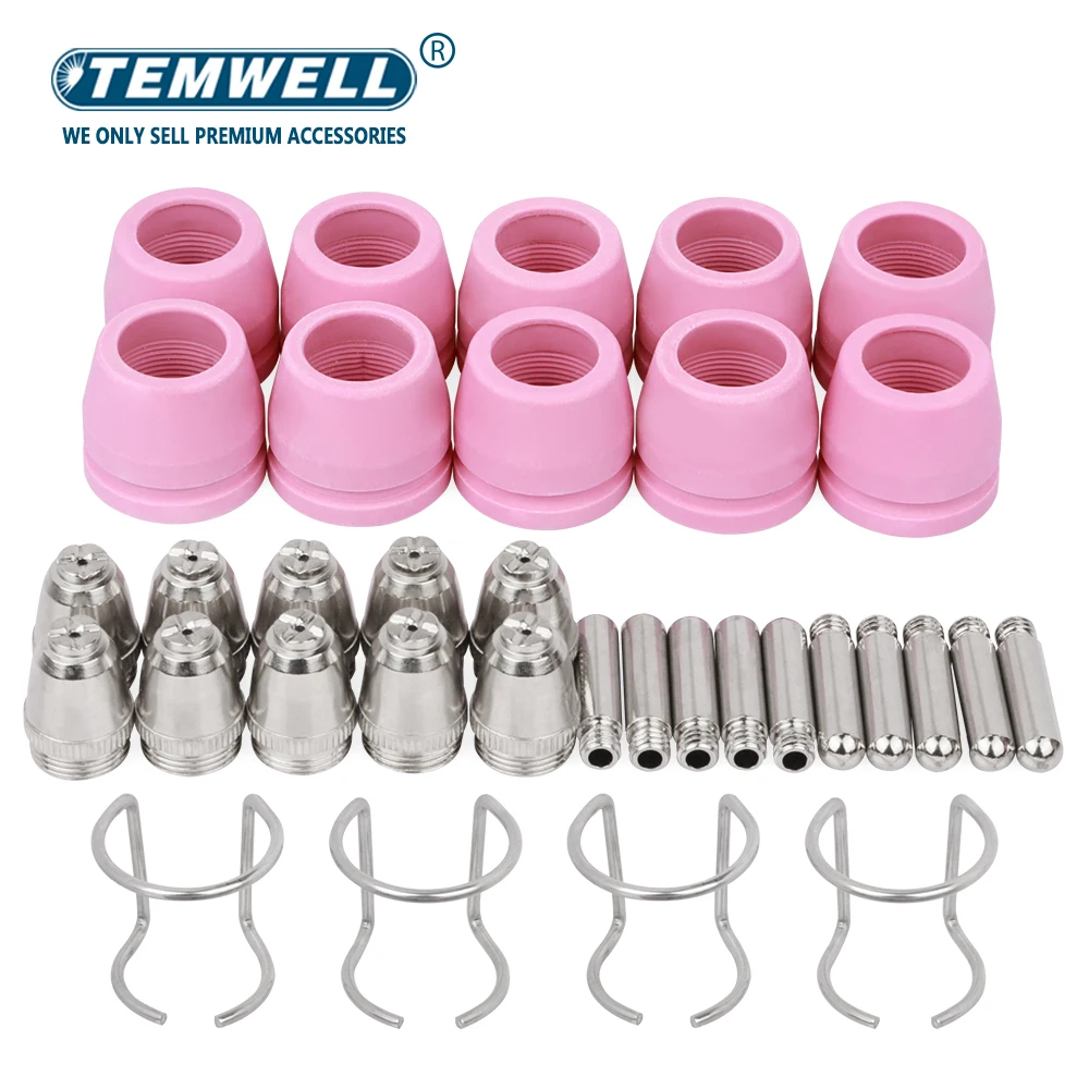 AG60 SG-55 WSD-60 Plasma Cutter Cutting Torch Tip Nozzles Consumables Kit Plasma Cutter Accessories  34PCS