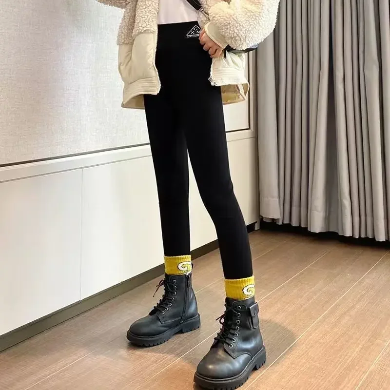 여아 겨울 레깅스 벨벳 탄성 요가 바지, 어린이 가을 코튼 겉옷 레깅스, 여아 스키니 바지, 2024 신상