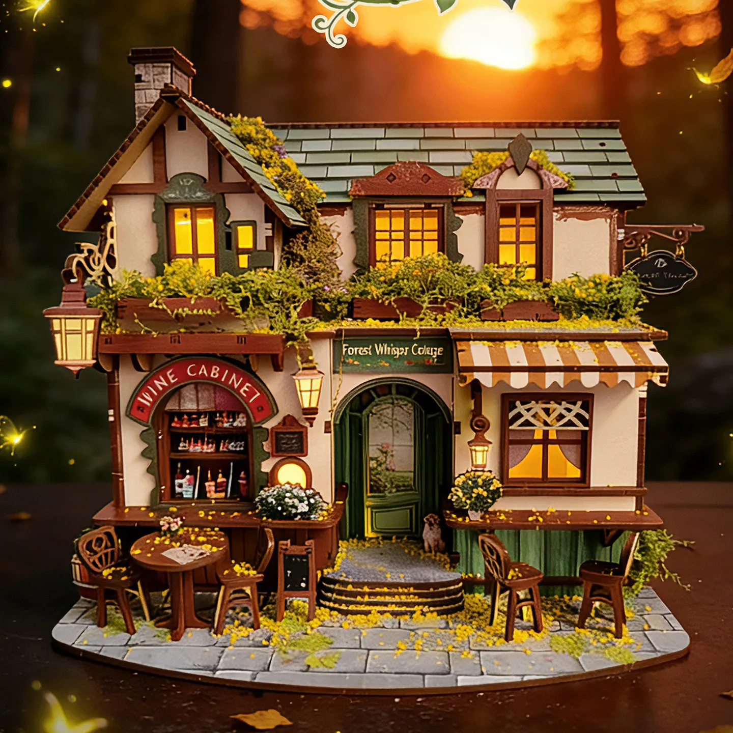 DIY 나무 숲속 오두막집 피규어 미니어처 북엔드 조립식 집 친구 생일 선물 집 꾸미기