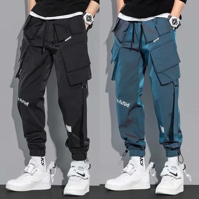 casual khaki pants Men's Cargo Pants Fashion Hip Hop Multi-pocket Trousers Trendy Streetwear Solid Sweatpants Pantalones Casuales Para Hombre plus size khaki pants