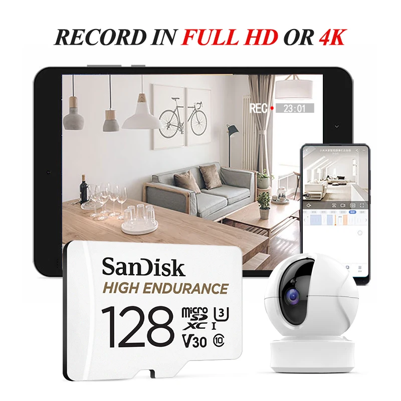 بطاقة ذاكرة احترافية SanDisk عالية التحمل V30 U3 C...