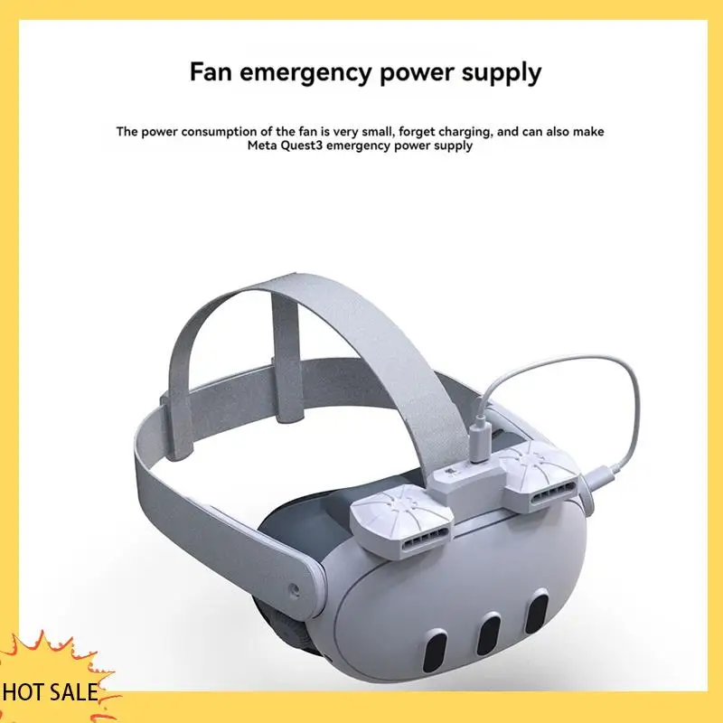A66Z For Meta Quest 3 Cooling Fan With Facial Interface Relieves Lens Fogging Air Circulation Face Cover For X3 Accessorie