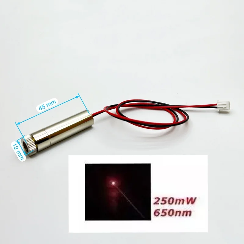 Red Laser Module 250mw 650nm High Power Laser With Focusing Diy Engraving Machine Dc 3-4.5v Head Diy Crafting Xh2.54 1pc laser module