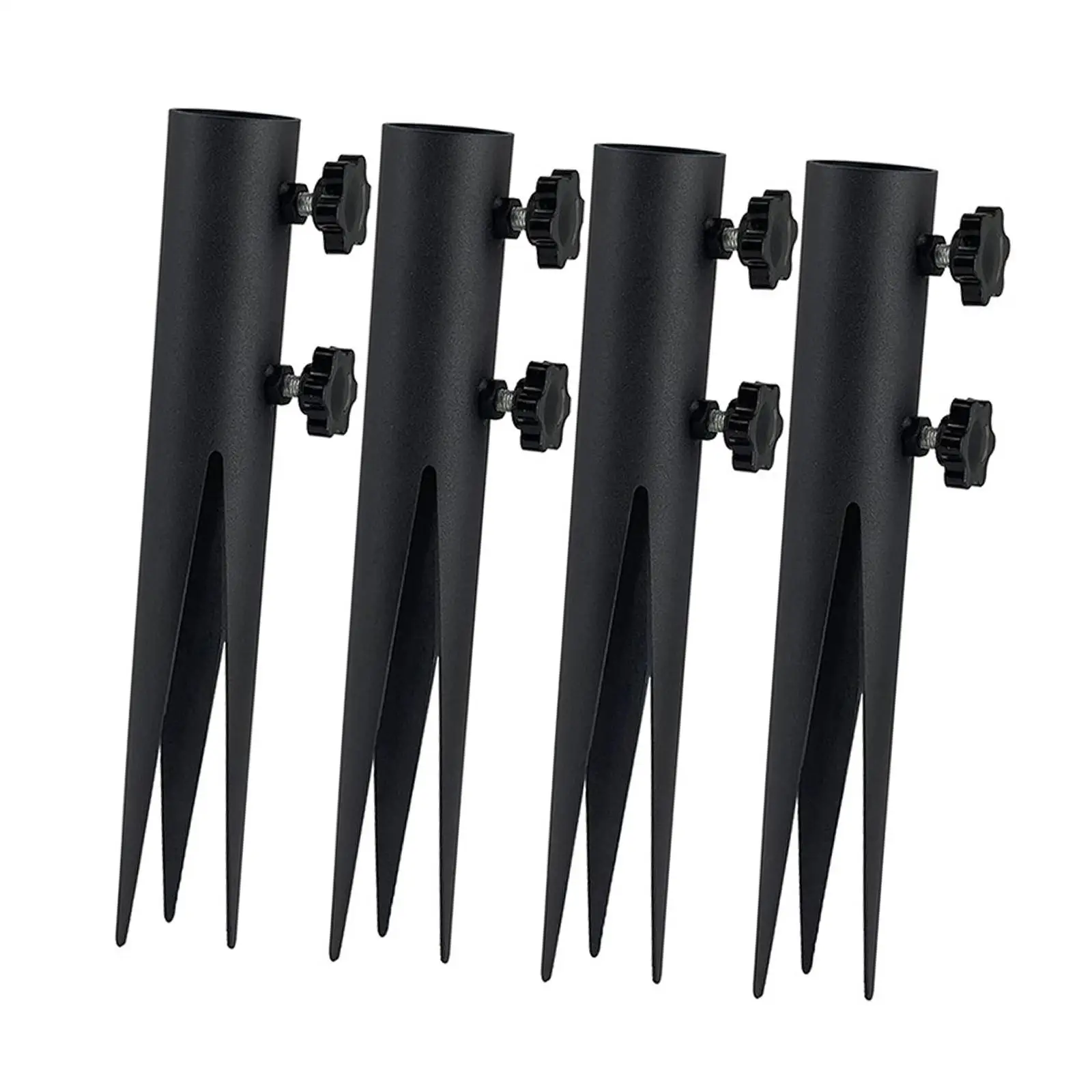 4 Pieces Torch Stakes Umbrella Stakes for Grass Replacement Solar Lights Spikes Black Durable Lawn Ground Spikes Ground Stakes