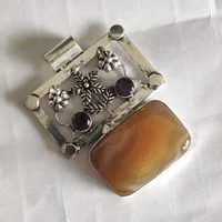 Véritable pendentif labradorite agate améthyste citrine Lapis 2