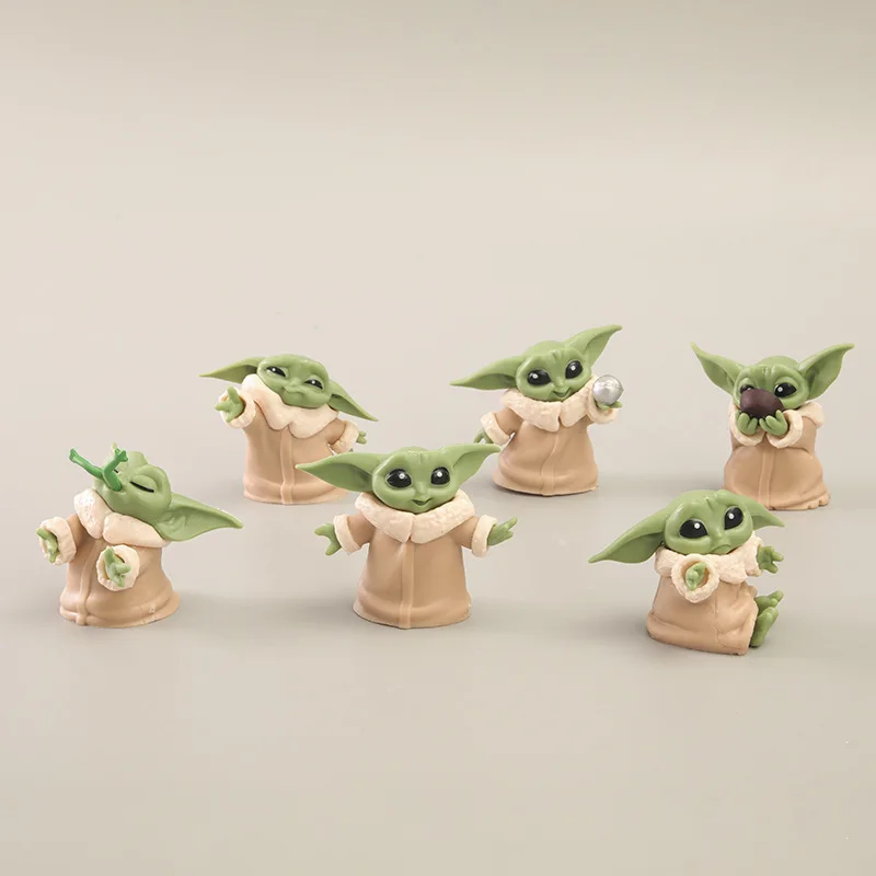 6 Pz/Set Disney Star Wars Baby Yoda Toy Master Darth 5Cm Pvc Action Figure Collection Mini Tide Play Toy Model For Children Gift