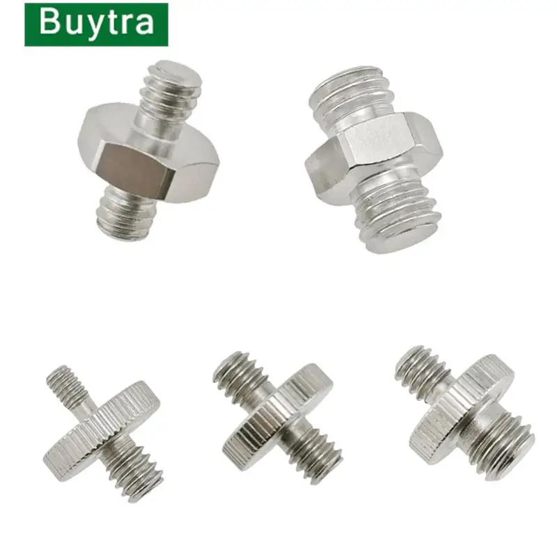 1/4"Male to 3/8"Male Threaded Adapter Double Male Screw Adapter Tripod Screw Double Head Stud Converter Metal Camera Acc