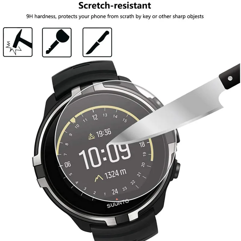 Suunto 9 /Suunto 7 Smartwatch 강화 유리 커버 9H LTE 2.5D 안티 스크래치 투명 보호용 2PC 화면 보호 필름 가드