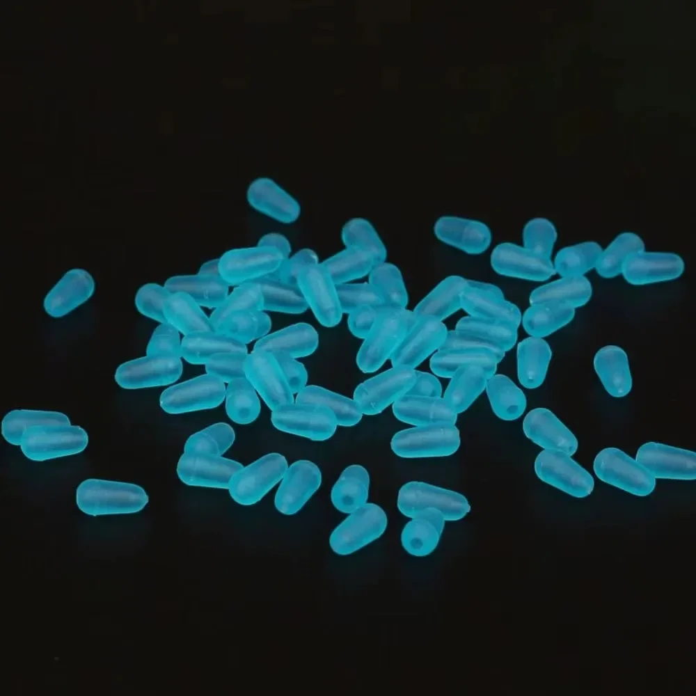 Fishing Float Rubber Space Beans Sea Carp Fly Fishing Blue Rubber Oval Stopper 100Pcs/lot