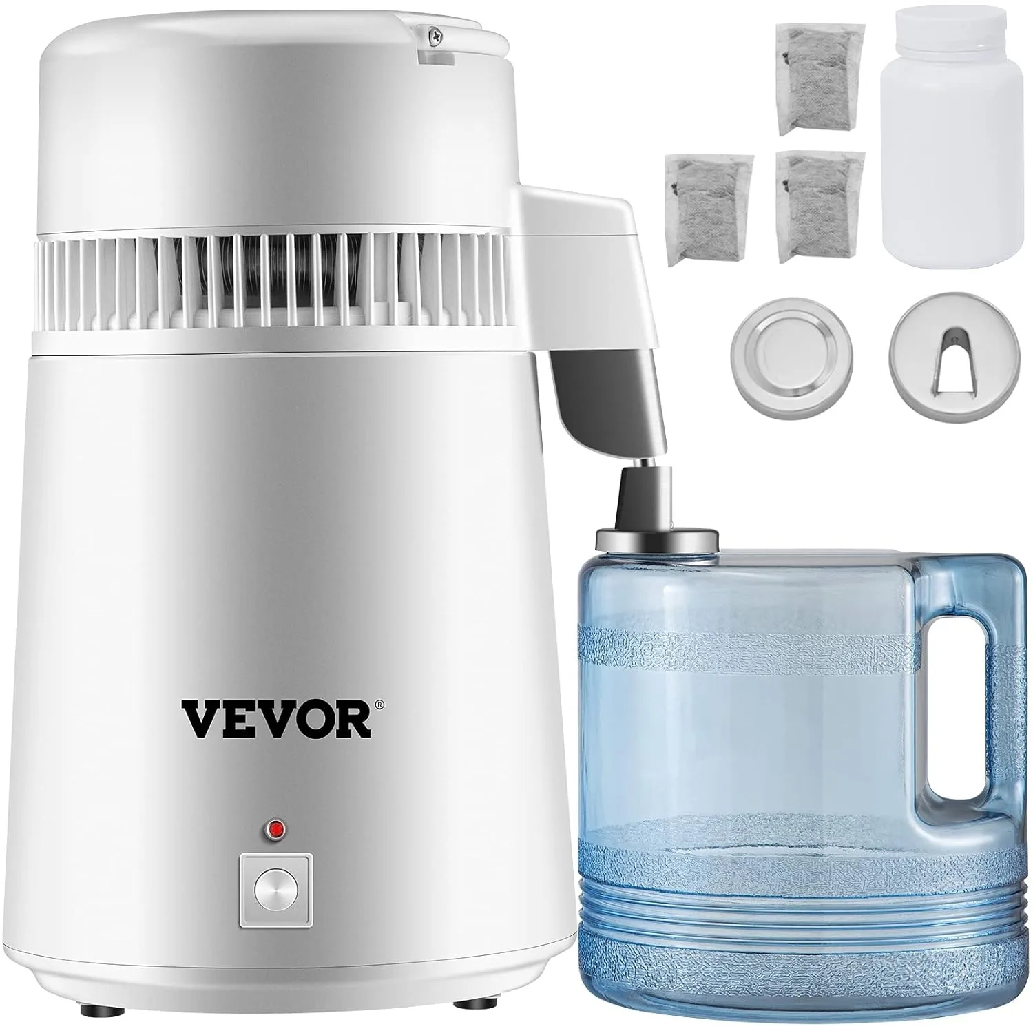1.1 Gal Water Distiller,750W Distilled Water Machine,4L Distilling Pure Machine w/Plastic Container,Water Distillation Kit