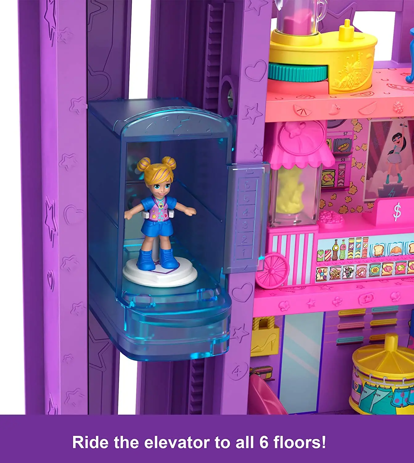 Original Polly Pocket Polly Mega Mall Doll House Accessories Home Furniture  Girls Toys for Children Playset Shopping Center Gift