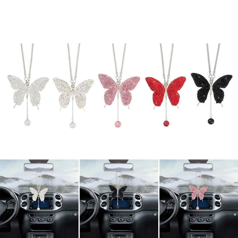 

Butterfly Car Accessories Car Interior Mirror Ornaments Car Bling RearviewMirror
