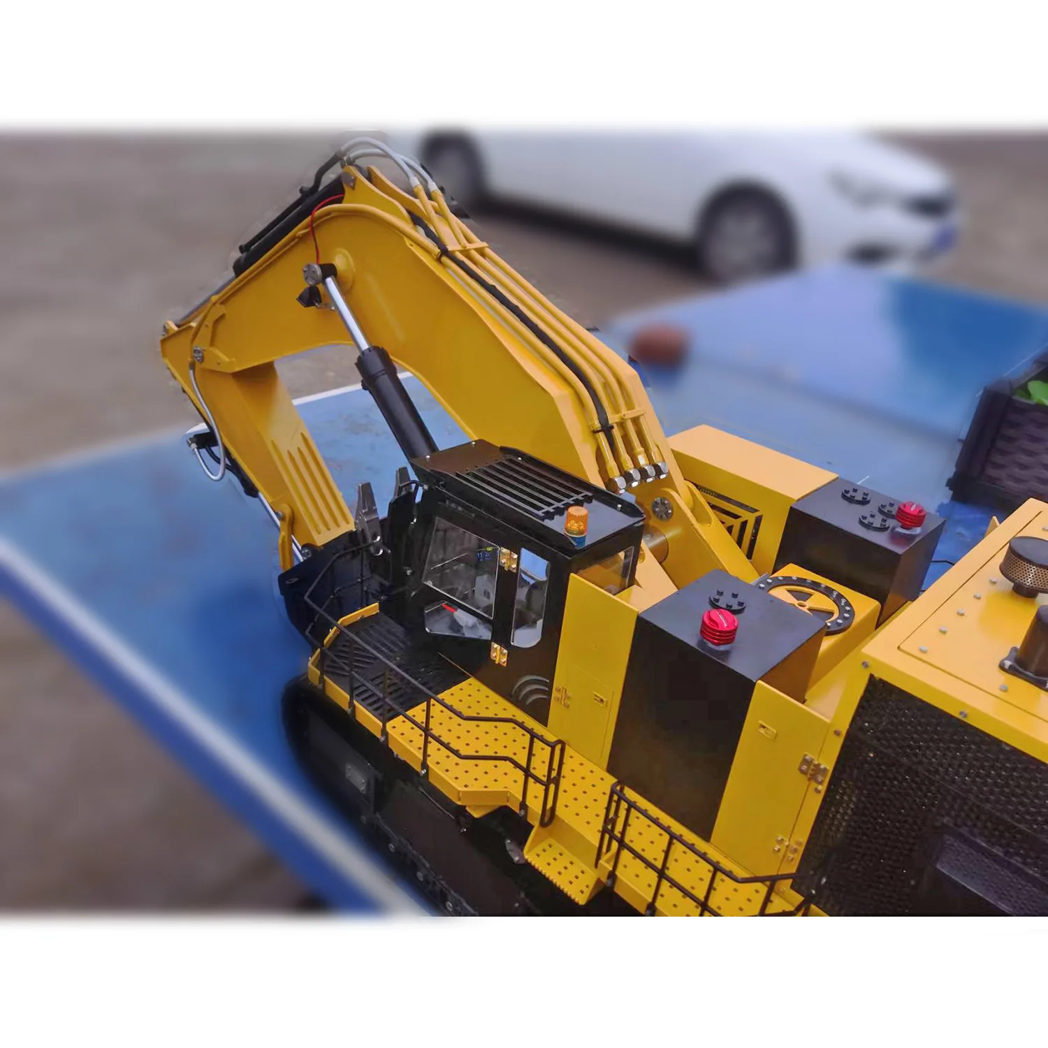 S3553abb7ff044874b06f2805c6bd0be3j Metalowe koparka RC hydrauliczne 1/14 Carter 6015B zdalnie sterowane światła ciężarówka budowlana wyświetlacz ciekłokrystaliczny TH20437-SMT6