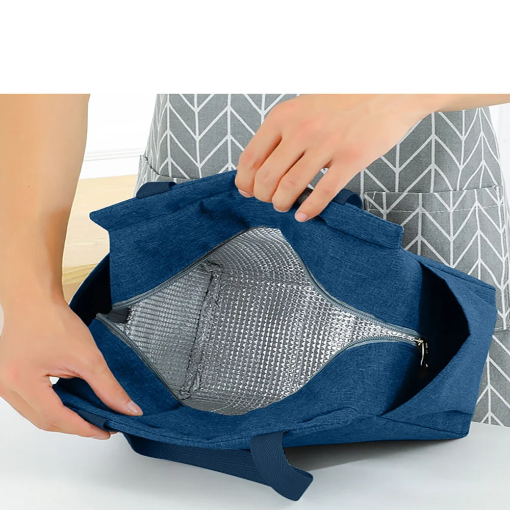 Portable Insulated Lunch Cooler Bag Hand Series Printed Dinner Bags Multifunction Large Capacity School Picnic Thermal Food Pack