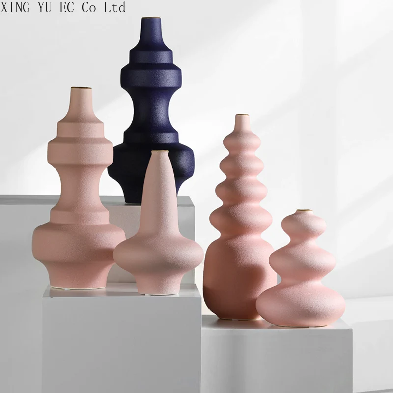 

Nordic Art Ceramic Vase Decoration Modern Dried Flower Flower Arrangement Accessories Living Room Home Decoration Furnishings