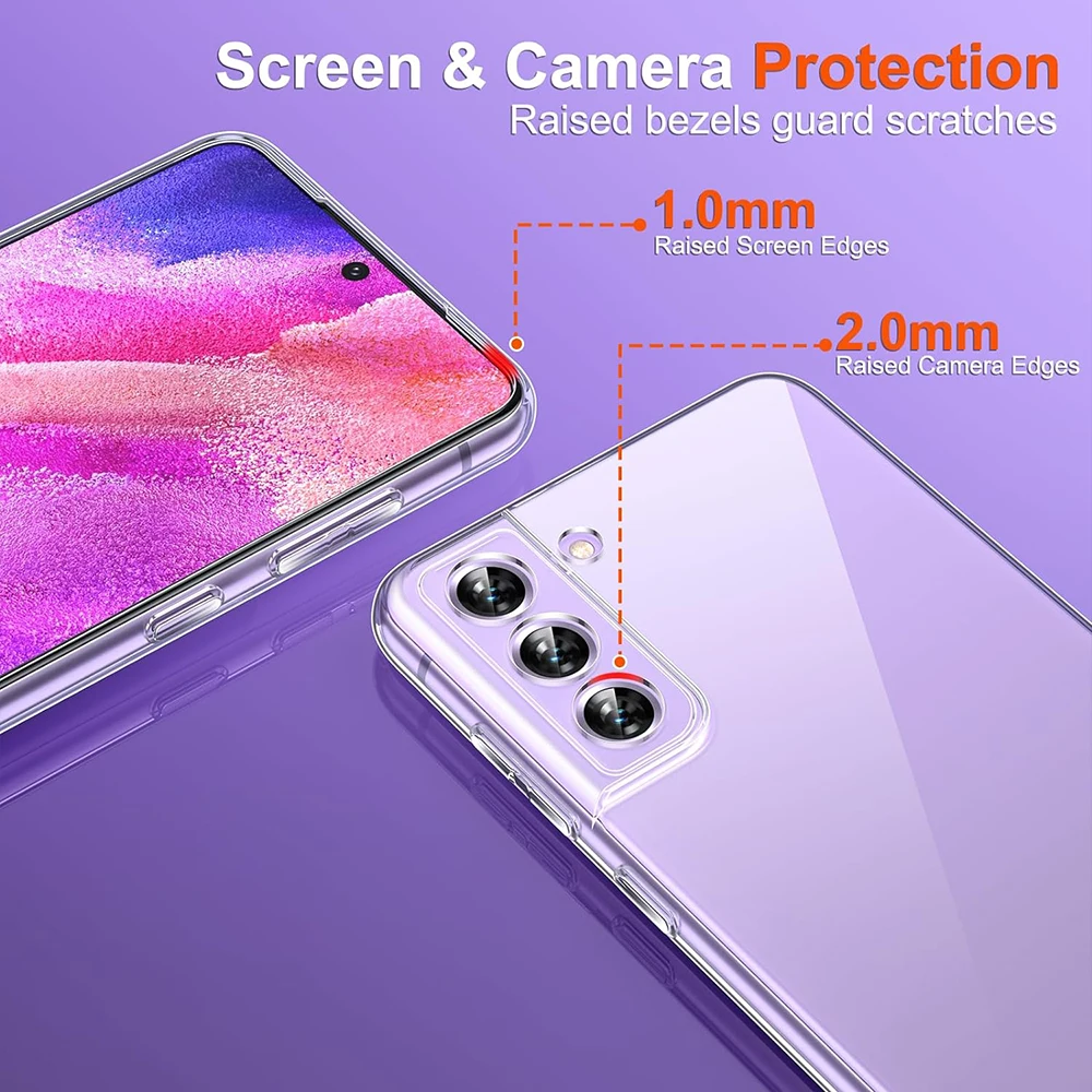 Coque souple transparente en silicone pour Samsung Galaxy S24 S23 FE S22 S21 S20 Plus Ultra 5G Coque arrière ultra fine et transparente 24_voghion.com