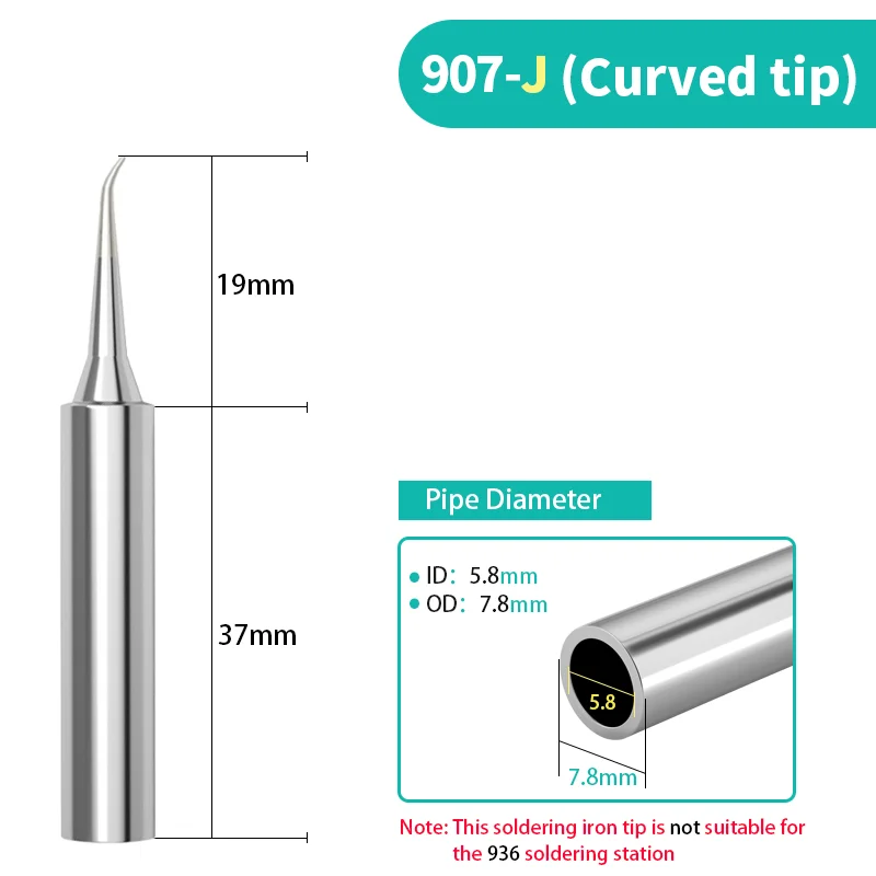 MYTO GJ Universal 907 Soldering Iron Tips 5 Mixed 907-I/K/3C/B/J 60W Constant Temperature Internal Heating Welding head soldering iron soldering iron tips