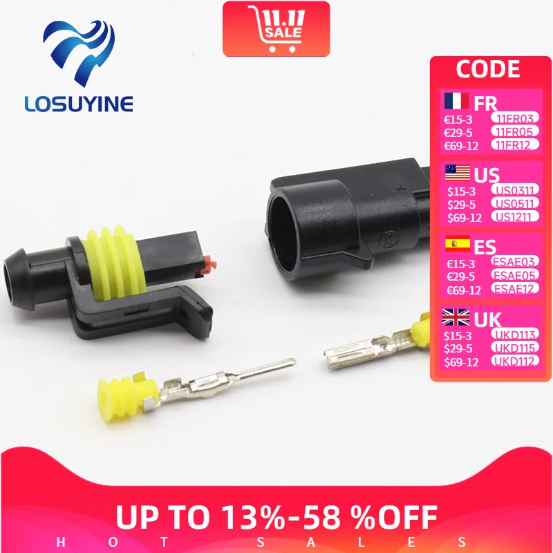 5ชุดเปลวไฟ Retardancy 1 P ตัวเชื่อมต่อลวดรถยนต์กันน้ำปลั๊ก1 Pins ไฟฟ้ารถจักรยานยนต์ HID 1