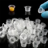 JC 100pcs Disposable Tattoo Ink Cups Plastic Pigment Clear Holder Container Caps Tattoo Permanent Makeup Microblading Supply 1