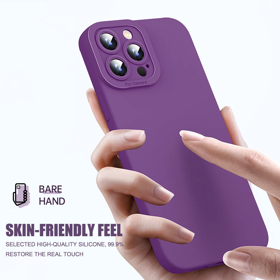 Elegant Purple Silicone Shockproof Phone Case – Soft, Durable Back Cover