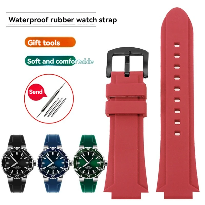 Enhanced Diving Sport Silicone Watch Strap - Modified Convex Rubber Watchband, Men's Waterproof Strap
