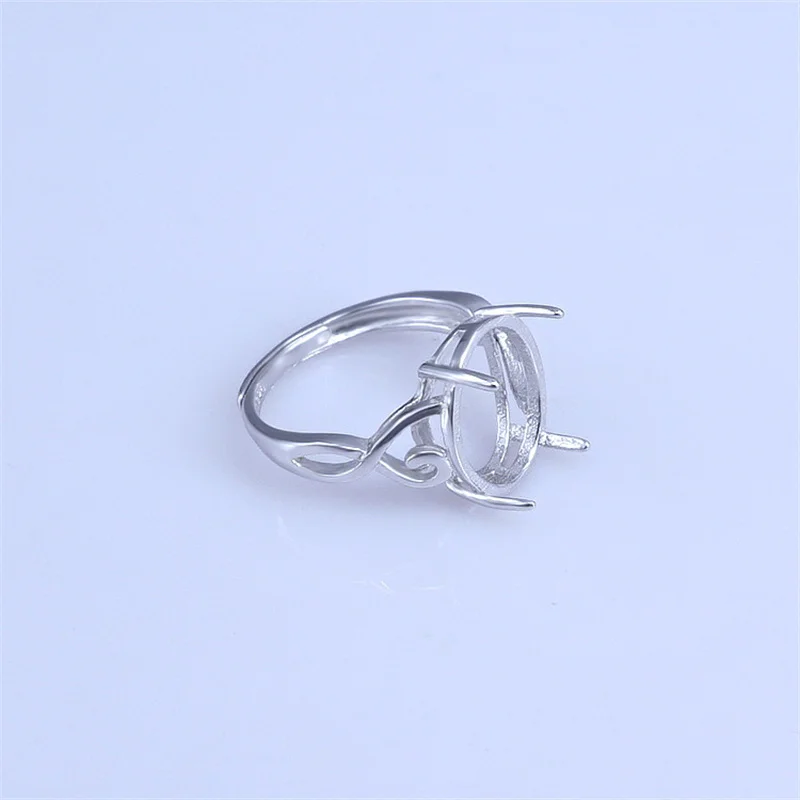 Prong Setting Multiple Sizes Gemstone S925 Sterling Silver Ring Empty DIY Support for Women Fine Charm Wedding Jewelry Wholesale 2
