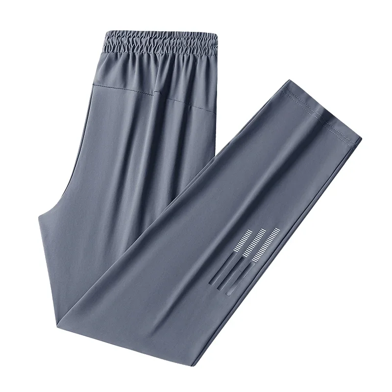 

Spring New Men's Ice Silk Pants Outdoor Versatile Slim Fit Sweat-absorbing Quick Drying Straight Leg Pants Mens Drawstring Pants