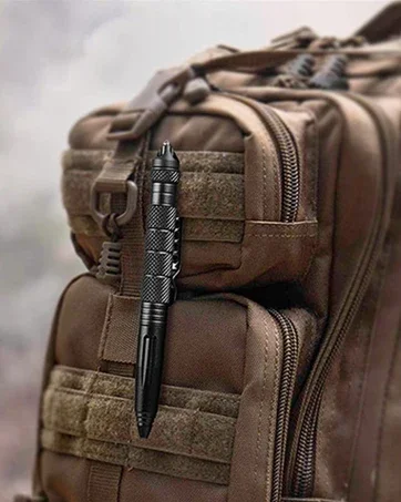 Militärischer taktischer Stift, professioneller Selbstverteidigungsstift, Notfall-Glasbrecher-Stift – Wolframstahl, Schreibwerkzeug mit 6-Nachfüllung – Detail 2