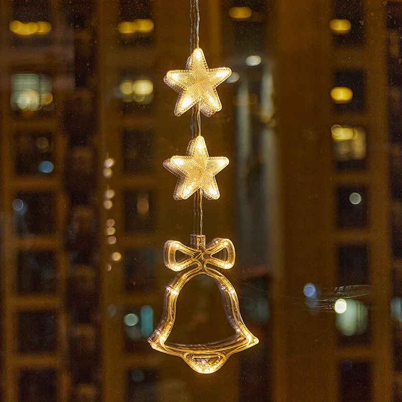 thumbnail image 1 of Luces LED con ventosa para Navidad, Papá Noel, copo de nieve, alce, decoración de ventanas, decoración navideña para el hogar, luces de Año Nuevo, Navidad, 1 of 5