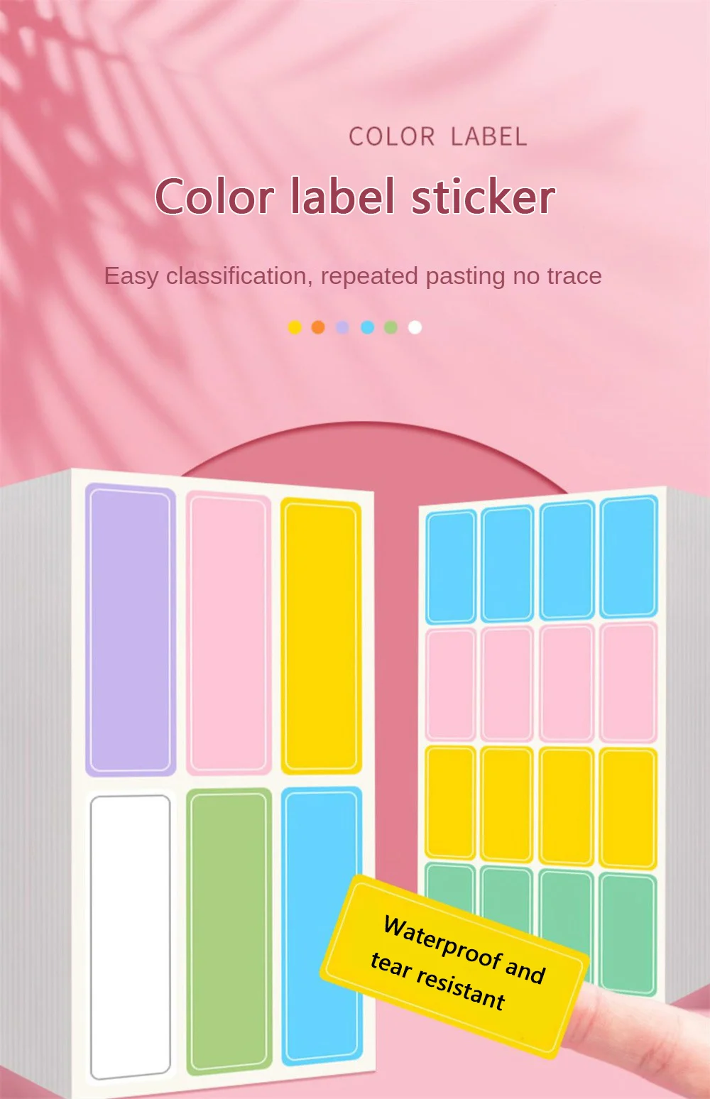 Description Picture 2 of itemNote Paper Easy To Tear Not Torn Tight Texture Strong Stickiness Label Water Proof Leave Glue Thick Paper Stickers Oil-proof