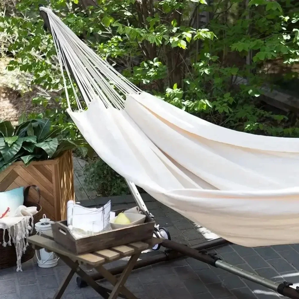 Portable Outdoor Garden Tourist Double Hammocks Travel Camping Leisure Sleeping Hanging Hammock Swing Nature Hike 6
