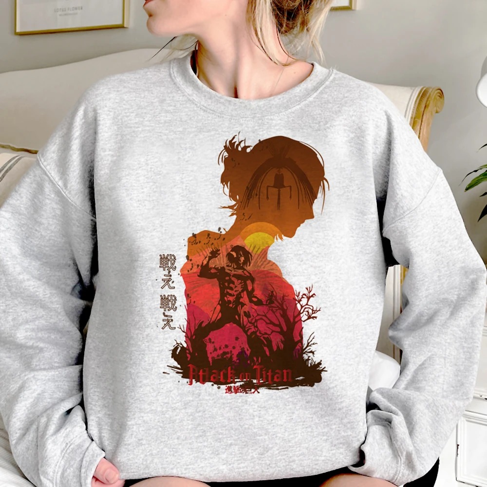 

Attack on Titan Eren hoodies women y2k aesthetic japanese long sleeve top Fleece clothing women harajuku clothes