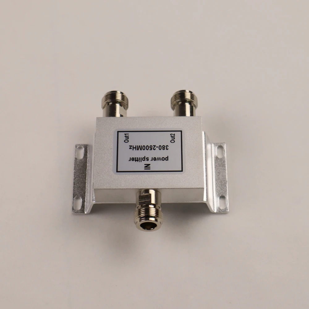 ZQTMAX Power Splitter 1 to 2 Way 380-2500MHz 50ohm for mobile Signal Booster TV Walkie talkie Divider N Female 2G 3g 4g Repeater