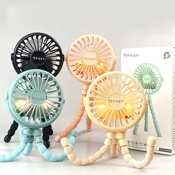 유모차 선풍기 휴대용 충전식 USB 블레이드리스 소형 접이식 팬, 미니 환풍기 사일런트 테이블, 야외 쿨러 넥 선풍기