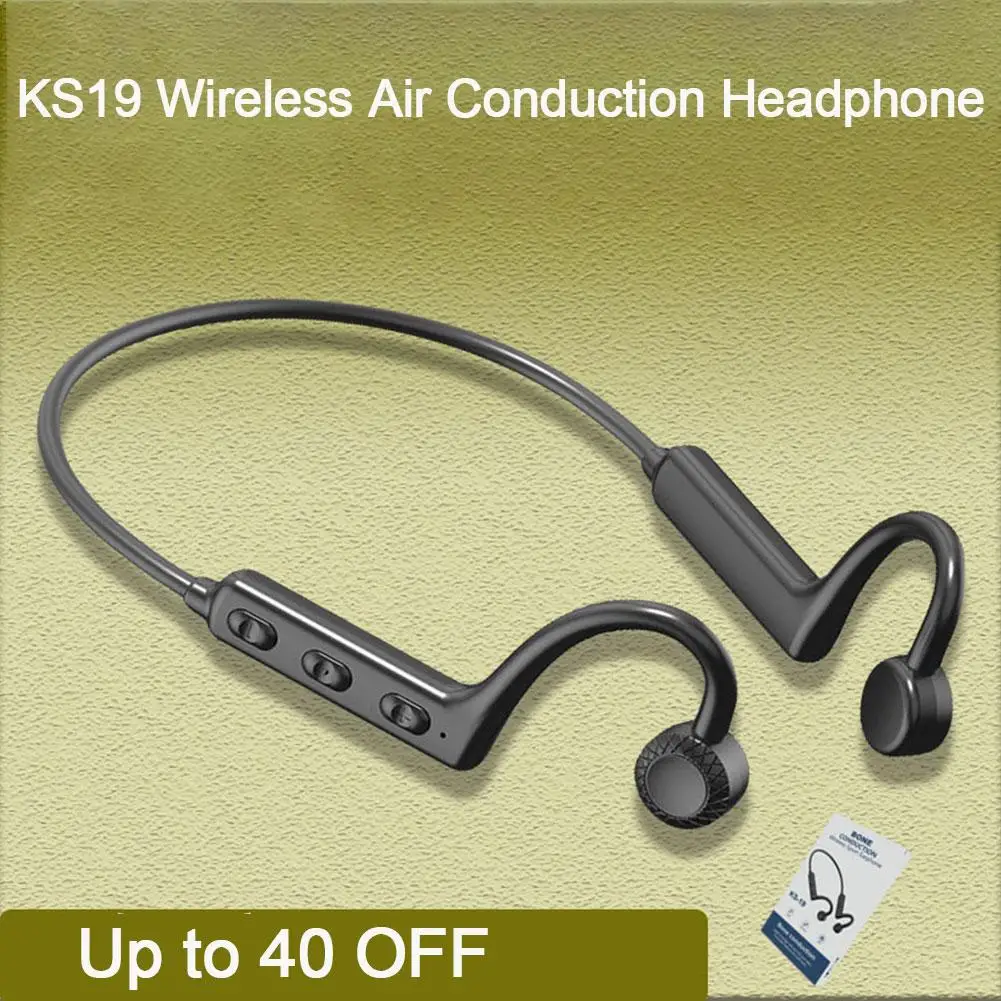 KS19 Air Conduction Headphone Wireless TWS Headset Neckband Sport Hearing
