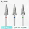 HYTOOS Cone Shape Nail Drill Bit Carbide 3/32" Milling Cutter For Manicure Rotary Burr Electric Drill Accessories Tool 1