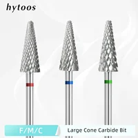 HYTOOS Cone Shape Nail Drill Bit Carbide 3/32" Milling Cutter For Manicure Rotary Burr Electric Drill Accessories Tool 1