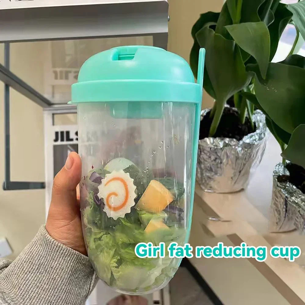 Bottle Shaped Bento Salad Bowl Fork Salad Bowl Lunch Box Portable Bottle Container Dinner Plate Plates