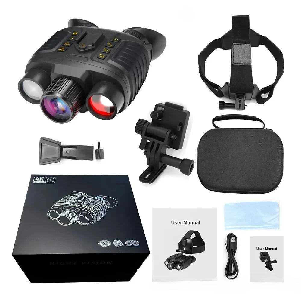Head&Helmet Mount 4500mAh Rechargeable Night Vision Goggles Full Color Night Vis