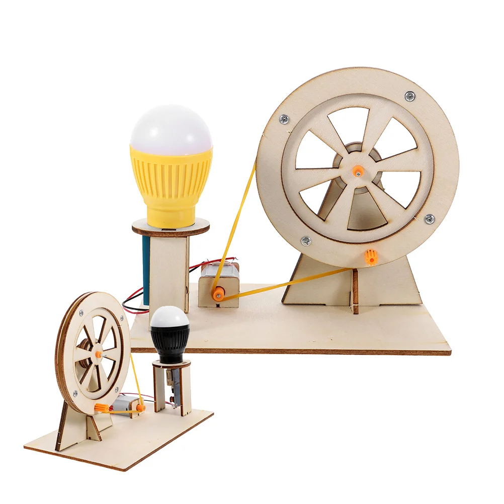 

2 Sets Light Bulbs Hand Generator Engine Experiment Model Crank Scientific Experiments for Children Portable