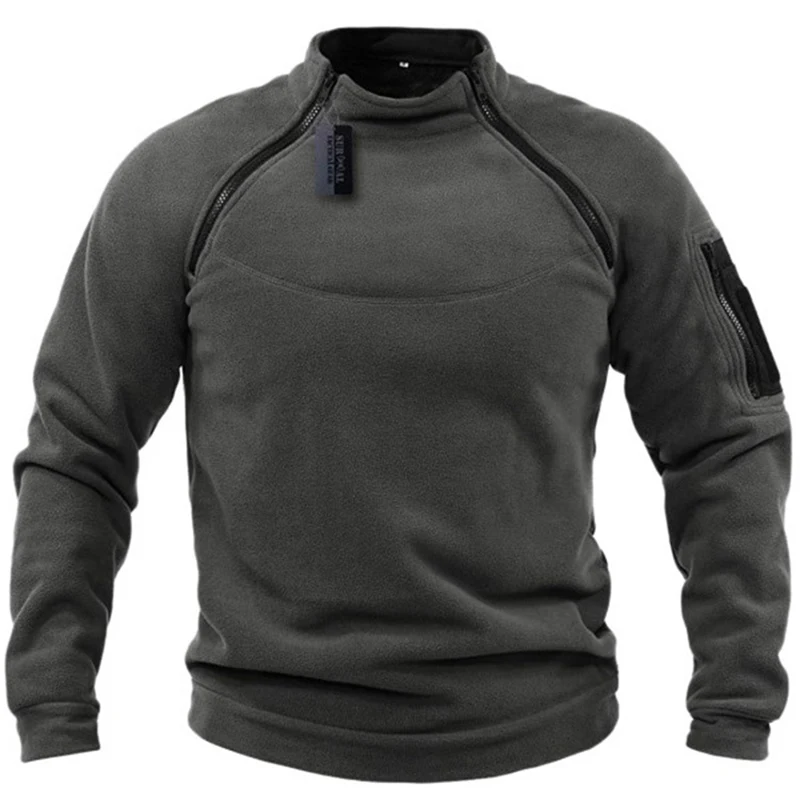 Men's Tactical Jacket Outdoor Hunting Clothes Warm Zippers Fleece Pullover Man Windproof Spring Military Top Thermal Underwear