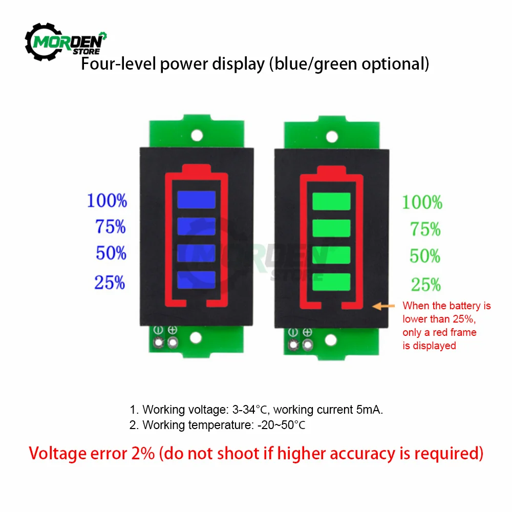 

1S-8S 3.7V Lithium Battery Capacity Indicator Module Electric Vehicle Battery Power Tester Li-ion 1-8S Low Voltage Buzzer Tools