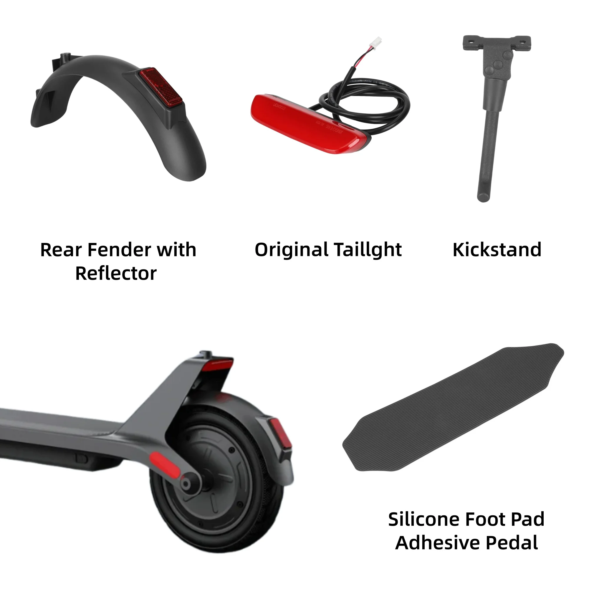 Enhanced Scooter Accessories Kit with Controller, Fender, Light, Dashboard, and Reflector