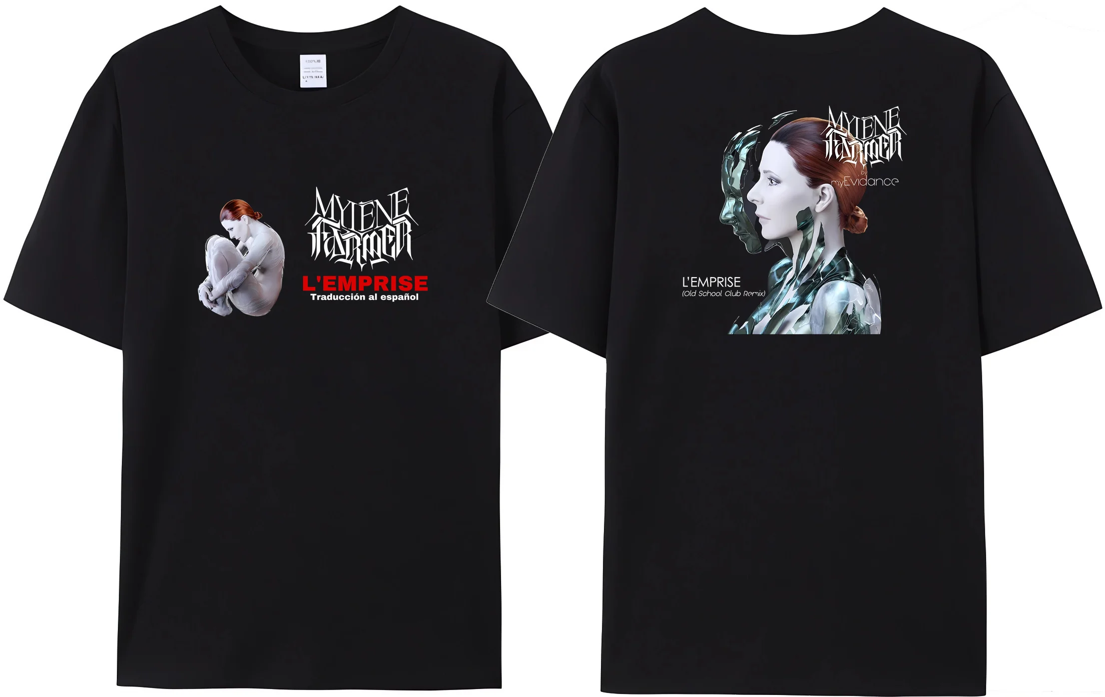 

French Men's Nevermore Tour T-Shirt Mylene Farmer Print 2024 Women's Cotton Comfortable French T-Shirt