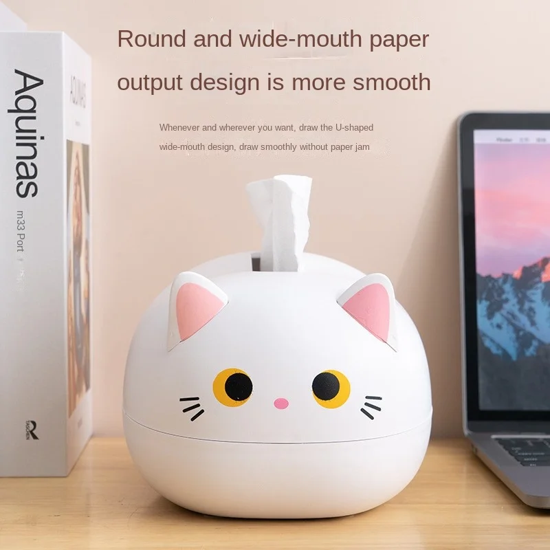Tissue Box Toilet Paper Holder Kawaii Cat Kitchen Napkin Storage Wc Paper Container Desktop Nordic Style Home Decoration