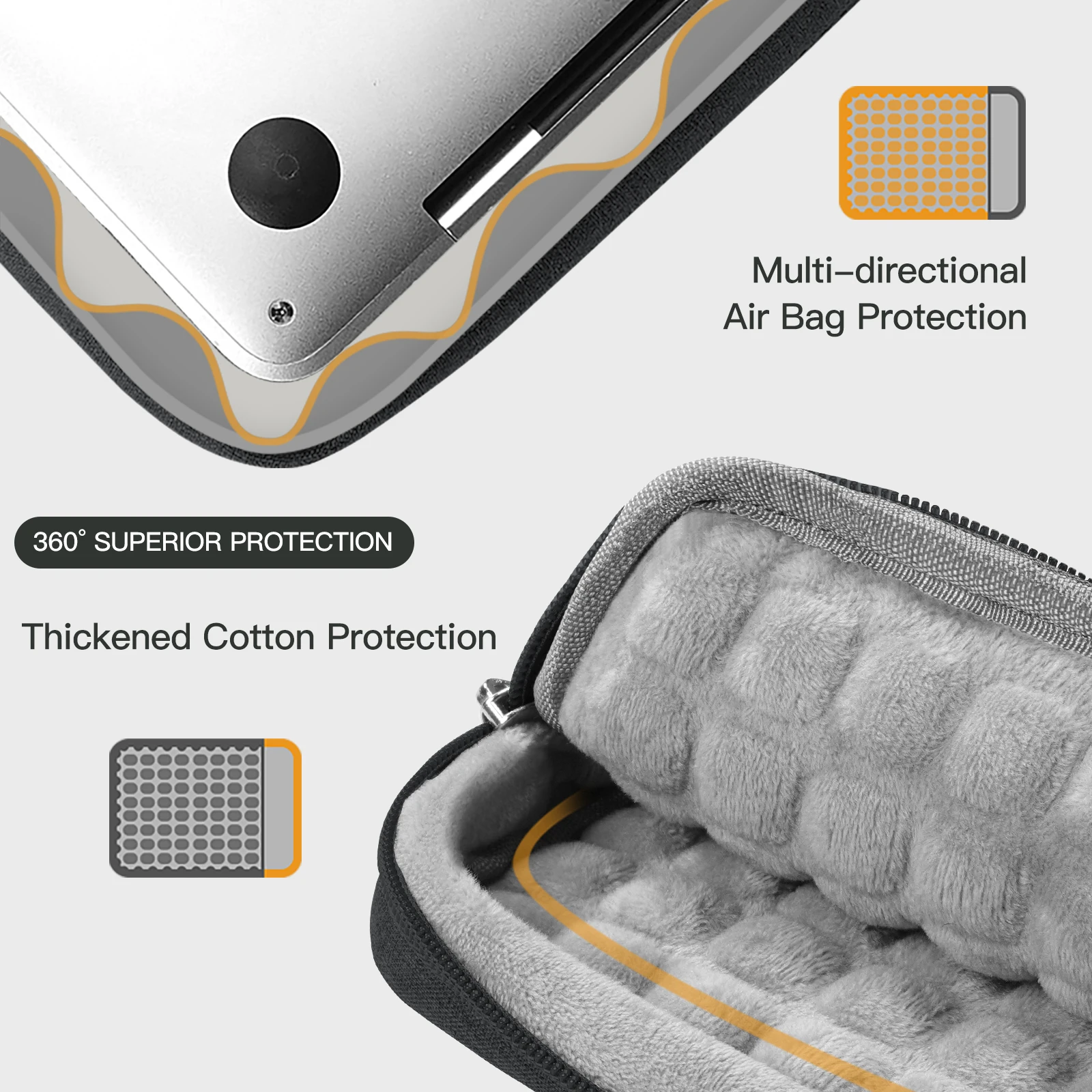 Laptop Case 12 13 15.4 15.6 Polegadas Manga de Transporte para Macbook Air m2 13.3 Pro 14 m1 Capa Huawei Xiaomi hp Dell Lenovo Shell Bolsa - Imagem 3