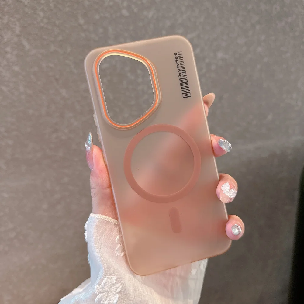 Translucent Frosted PC MagSafe Magnetic Phone Case with Wireless Charging Capability
