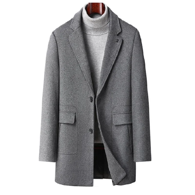 

BATMO 2023 new arrival winter 90% white duck down wool trench coat men,male jackets ,thick warm overcoat 23311