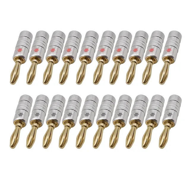4mm Audio Speaker Banana Plugs Connector Wire Cable Screw Lock 4mm Banana Plug Male Connectors 1